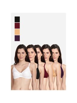 Shyaway - Shyle Non Padded Seamed Everyday Bra Multicolour (Pack of 5)