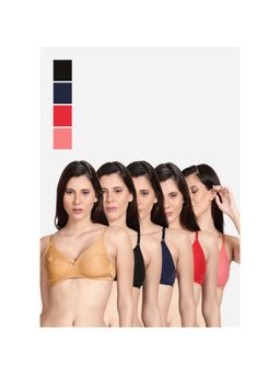Shyaway - Shyle Non Padded Seamed Everyday Bra Multicolour (Pack of 5)