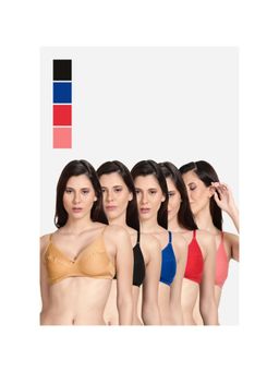 Shyaway - Shyle Non Padded Seamed Everyday Bra Multicolour (Pack of 5)
