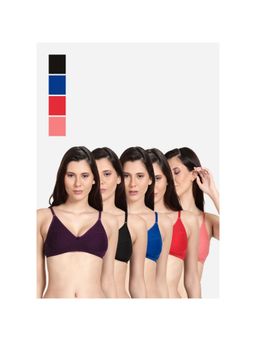 Shyaway - Shyle Non Padded Seamed Everyday Bra Multicolour (Pack of 5)