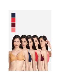 Shyaway - Shyle Non Padded Seamed Everyday Bra Multicolour (Pack of 5)