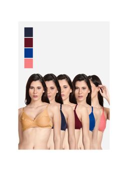 Shyaway - Shyle Non Padded Seamed Everyday Bra Multicolour (Pack of 5)