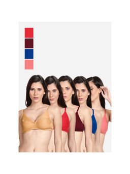 Shyaway - Shyle Non Padded Seamed Everyday Bra Multicolour (Pack of 5)