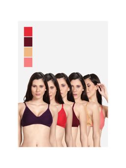 Shyaway - Shyle Non Padded Seamed Everyday Bra Multicolour (Pack of 5)