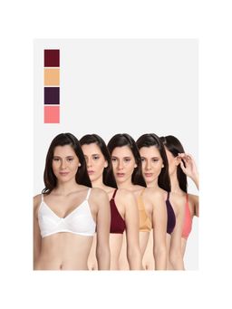Shyaway - Shyle Non Padded Seamed Everyday Bra Multicolour (Pack of 5)