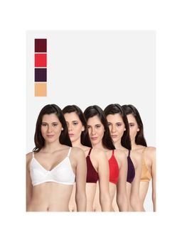 Shyaway - Shyle Non Padded Seamed Everyday Bra Multicolour (Pack of 5)