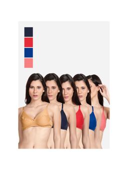 Shyaway - Shyle Non Padded Seamed Everyday Bra Multicolour (Pack of 5)