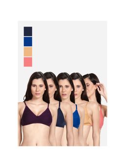 Shyaway - Shyle Non Padded Seamed Everyday Bra Multicolour (Pack of 5)