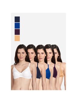 Shyaway - Shyle Non Padded Seamed Everyday Bra Multicolour (Pack of 5)