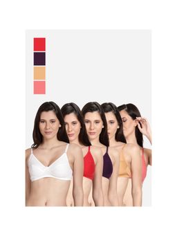 Shyaway - Shyle Non Padded Seamed Everyday Bra Multicolour (Pack of 5)