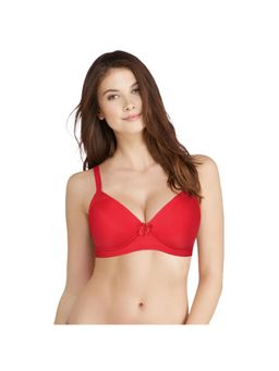 Shyaway - Taabu 3/4th Coverage Wirefree Lace Everyday T-Shirt Padded Bra-Red
