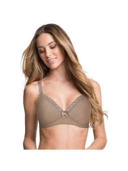 Shyaway - Taabu 3/4th Coverage Wirefree Lace Strap Everyday Padded Bra-Brown