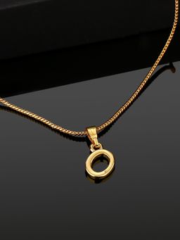 Estele - Valentine Gift - Gold Plated Initial O Letter Pendant for Women