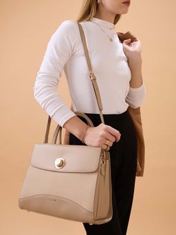 ROCIA - Women Beige Solid Hand Bag with Detachable Strap