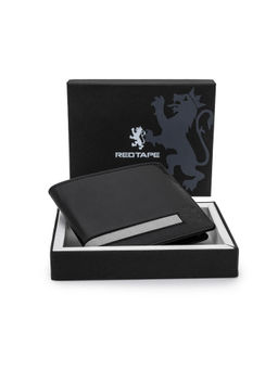 Red Tape - Men Black Leather Solid Wallet