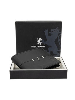 Red Tape - Men Black Leather Solid Wallet