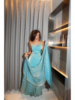 NISHORAMA - Women's Blue Nishorama Tina Kurti with Palazzo and Dupatta