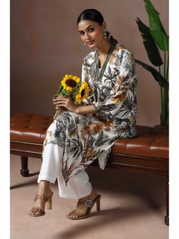 Shree - Women Liva Multicolor Printed Kurta and Pant