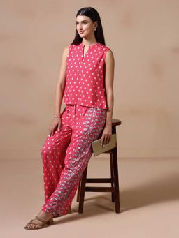 Shree - Women Liva Pink Printed Co-Ord Set