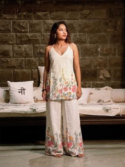 NISHORAMA - Women Off White Nishorama Zaya Halterneck Co-ord Set