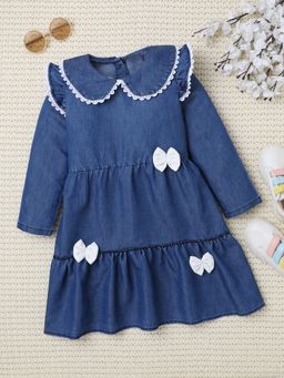 Bright Star Kids - Blue Denim Solid Dress