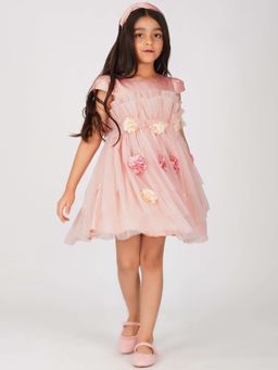 Creative Kids - Pink Net Solid Dress