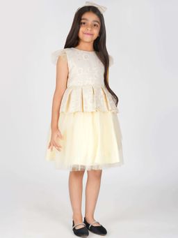 Creative Kids - Yellow Net Embellished Dress