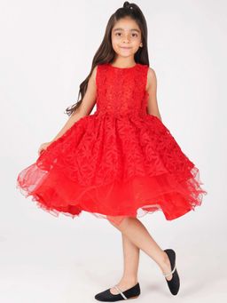 Creative Kids - Red Net Embellished Dress