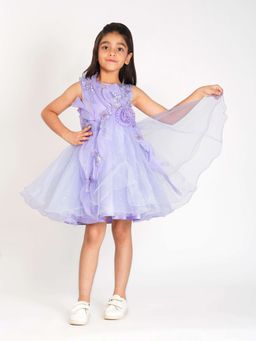 Creative Kids - Purple Satin Embellished Dress
