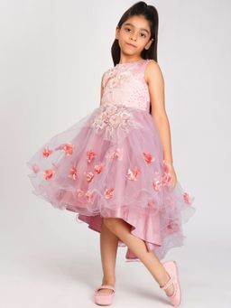Creative Kids - Pink Satin Embellished Dress