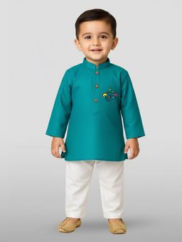 JBN Creation - Green Cotton Printed Kurta With Pyjama