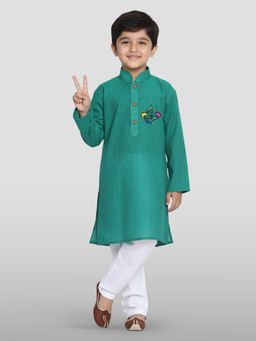 JBN Creation - Green Cotton Printed Kurta With Pyjama