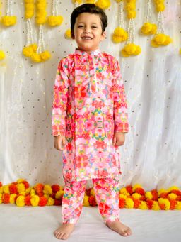 KNITROOT - Multi-Color Cotton Slub Printed Kurta With Pyjama