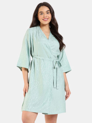 Buy Zivame Coral Glaze Woven Robe - Granite Green (Set of 2) Online