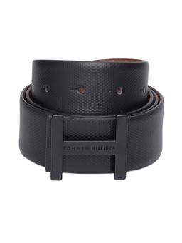Tommy Hilfiger - Beize Black & Tan Leather Belt For Men