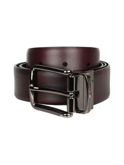 Tommy Hilfiger - Cove Wine & Black Leather Belt For Men