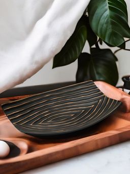 At Home by Nilkamal - Rectangle Decorative Platter -Brown