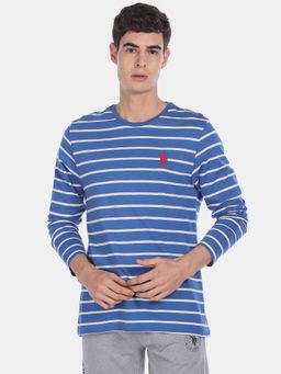 U.S. POLO ASSN. - Men Blue I689 Comfort Fit Stripe Cotton T-shirt