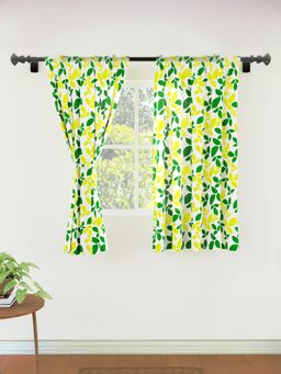 Encasa Homes - Polyester Dollar Cream Curtain (Pack of 2) (7 Feet)