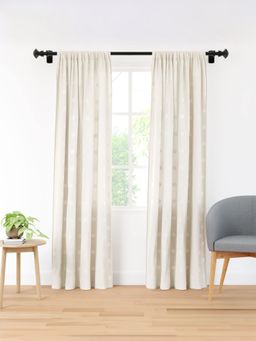 Encasa Homes - Encasa Micro Curtain Hibiscus - Yellow (Pack of 2) (8 feet)