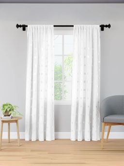 Encasa Homes - Encasa Micro Polyester Curtain - Grey (Pack of 2) (6 Feet)