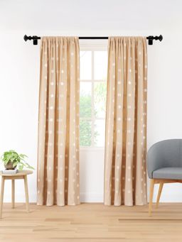 Encasa Homes - Encasa Micro Polyester Curtain - Orange (Pack of 2) (8 feet)
