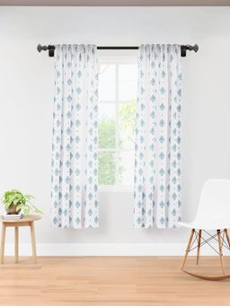 Encasa Homes - Encasa Micro Curtain Diamond - Yellow (7 Feet) (Pack of 2)