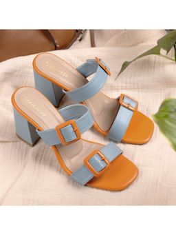 Coral Haze - Women Tangerine Blue Heels