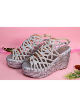 Sana K Luxurious Footwear - Women Giorgia Silver Wedges Heels