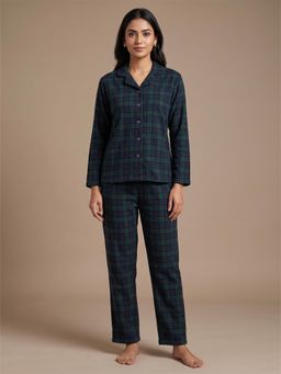 FABLUSH - Women Multi-Color Flannel Shirt with Pyjama