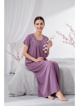 JULIANA DREAM - Women Mauve Cotton Nightdress