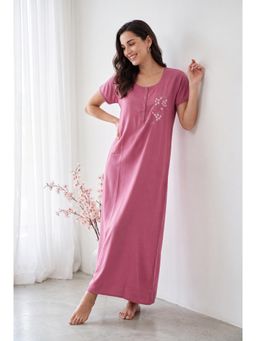 JULIANA DREAM - Women Pink Cotton Nightdress