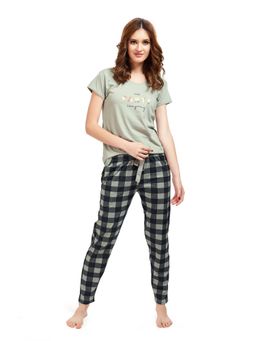 LOTIK - Women Grey Cotton T-Shirt with Pyjama