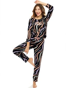 LOTIK - Women Multi-Colour Cotton Top with Pyjama
